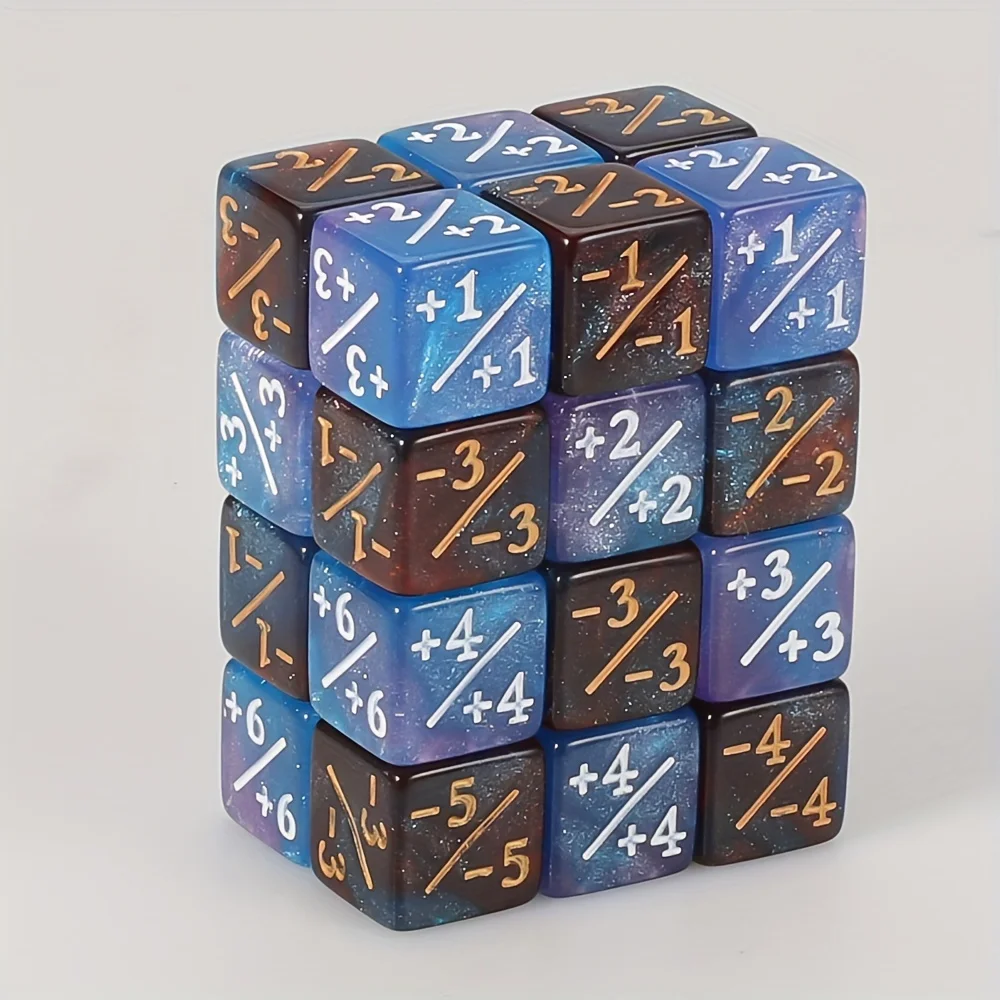 24-teiliges magisches Party-Würfelset mit Sternenhimmel-Design – perfekt für MTG-Kartenspiele und Zaubertricks zur Verbesserung der Mathematikfähigkeiten