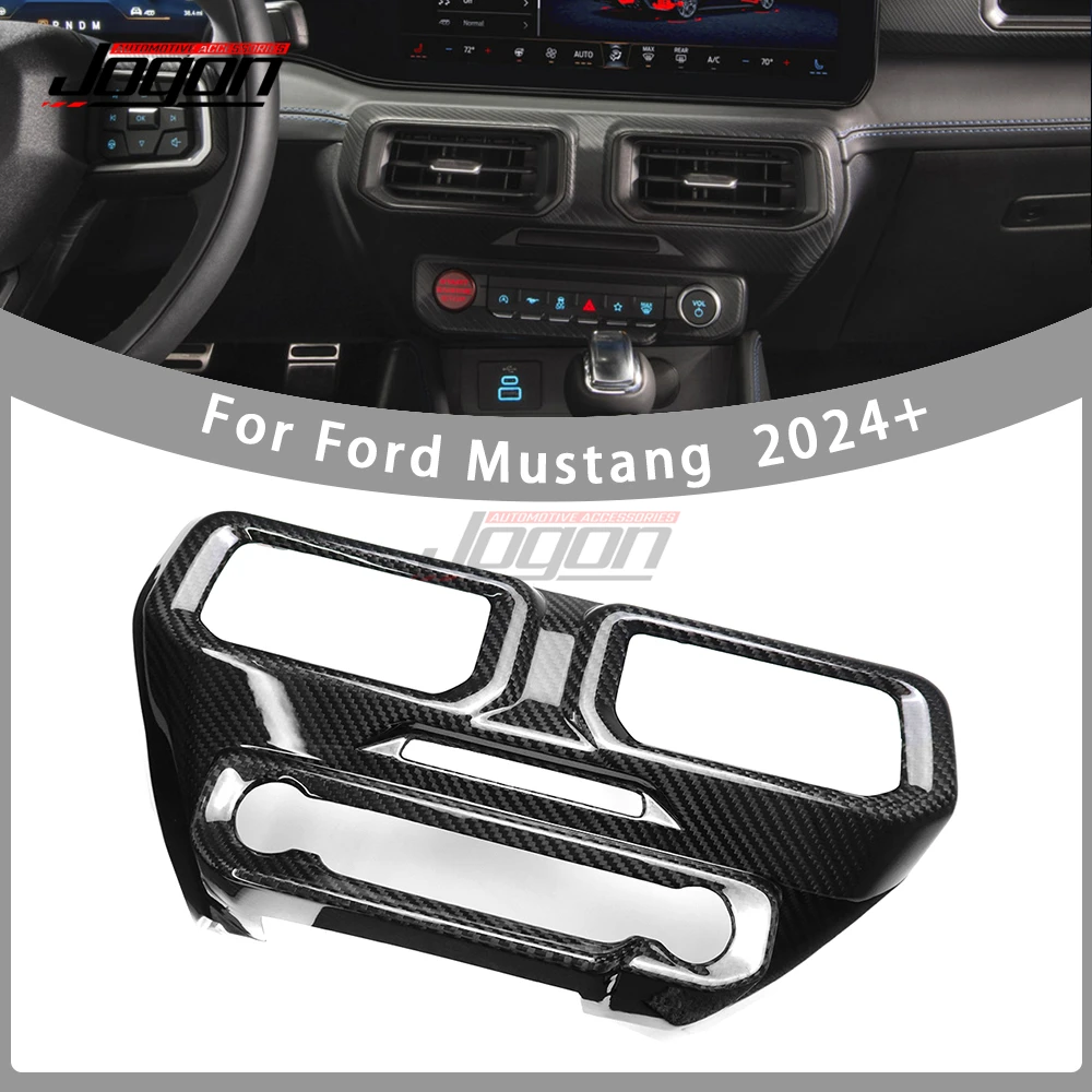 

For Ford Mustang Dark Horse EcoBoost GT S650 2024 Carbon Fiber Car Interior Console Dashboard Air Vent AC Frame Accessories