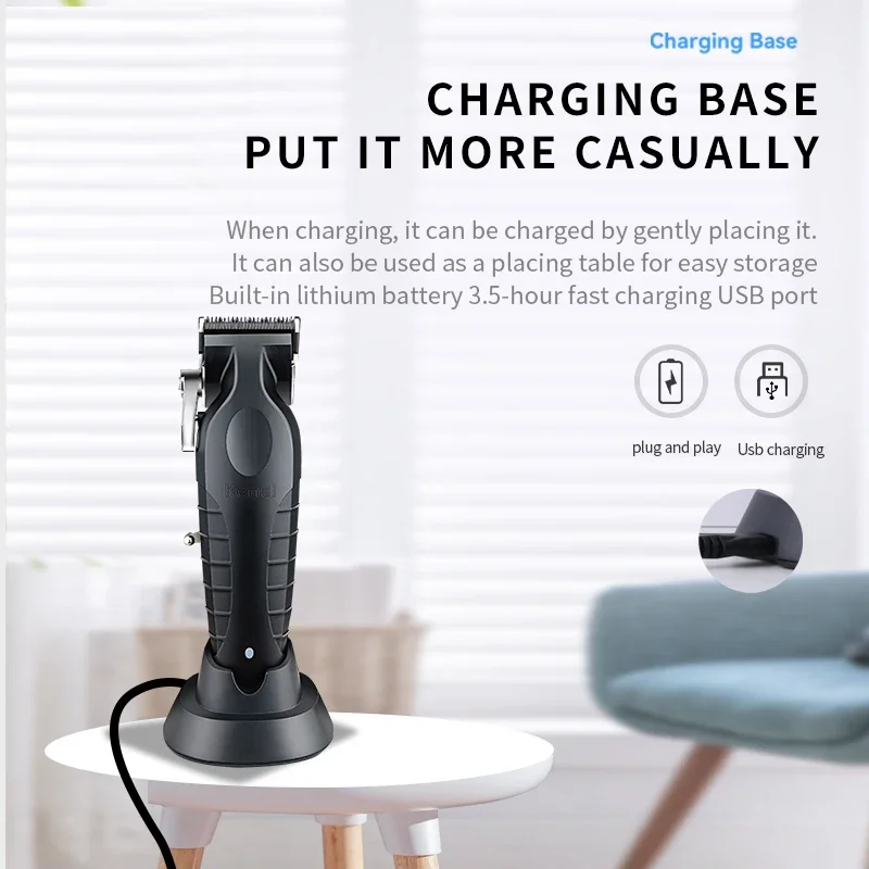 Kemei 2500mah Lithium Battery Adjustable Trimmer Km-2296 Usb Rechargeable Cordless Electric Body Groin Hair Trimmer for Men