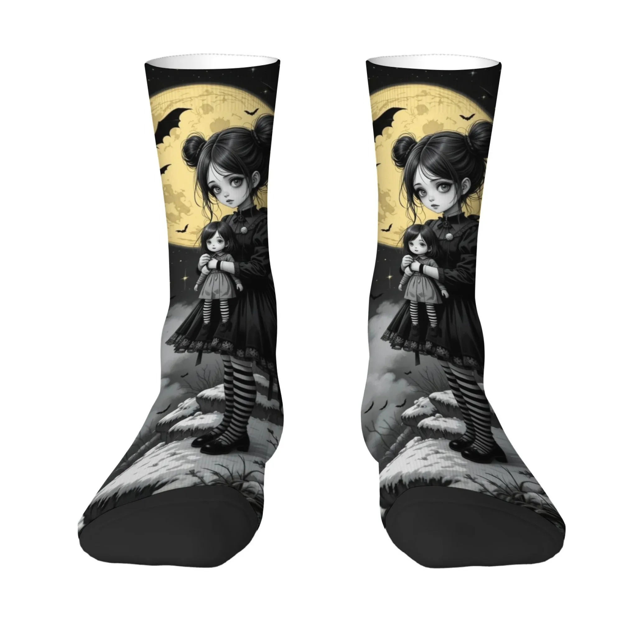 Dark Gothic Lolita Doll Herrensocken Harajuku-Stil Crazy Street Casual Fashion Hip-Hop-Socken Neuheit Lustige Happy Crew Socken Geschenk