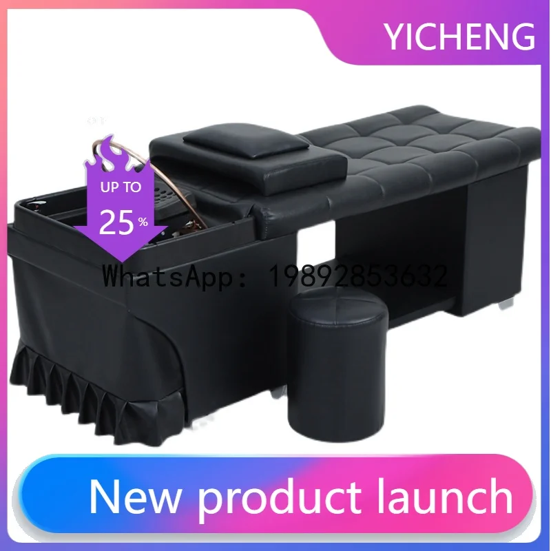 H2  barber shop full lying water circulation shampoo bed beauty salon massage head treatment bed with water heater