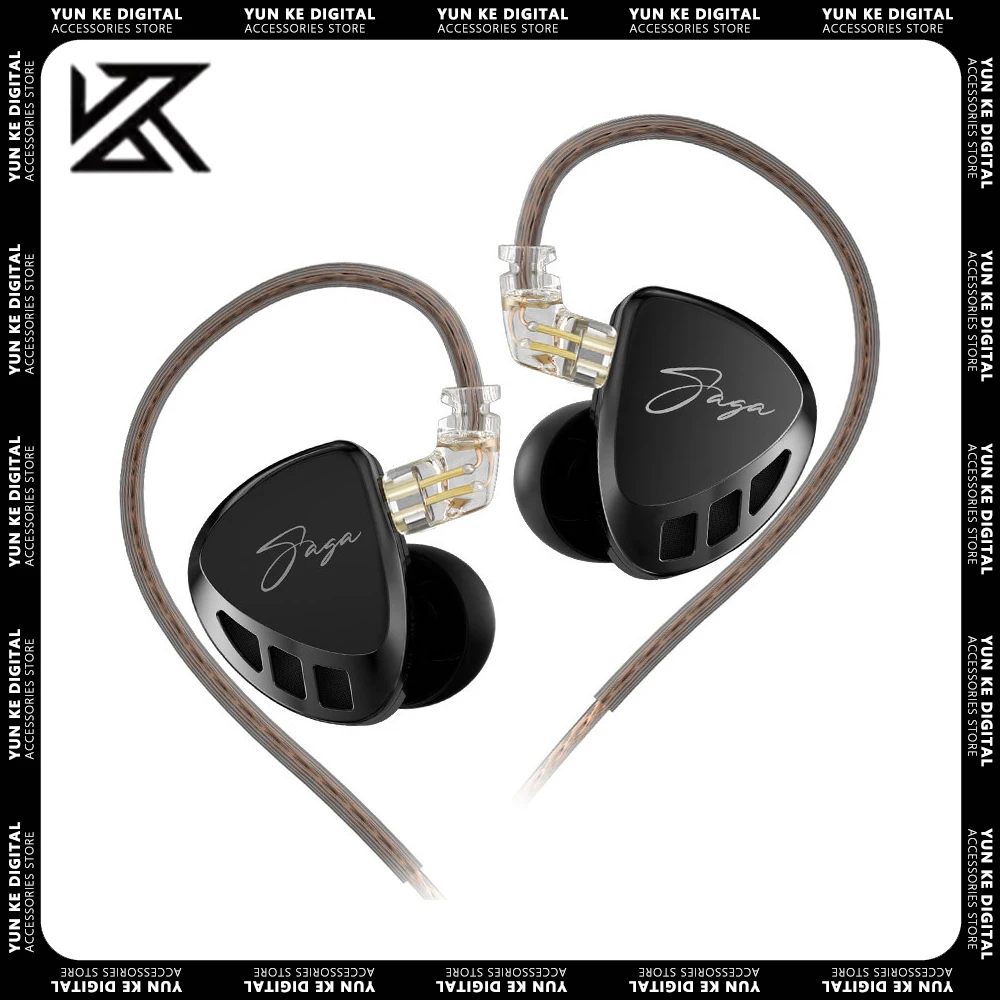 KZ Saga HiFi Earphone Dynamic Drive High Sound Quality Mental In Ear Headset With Detachable Cable Custom Music Earbuds Gifts