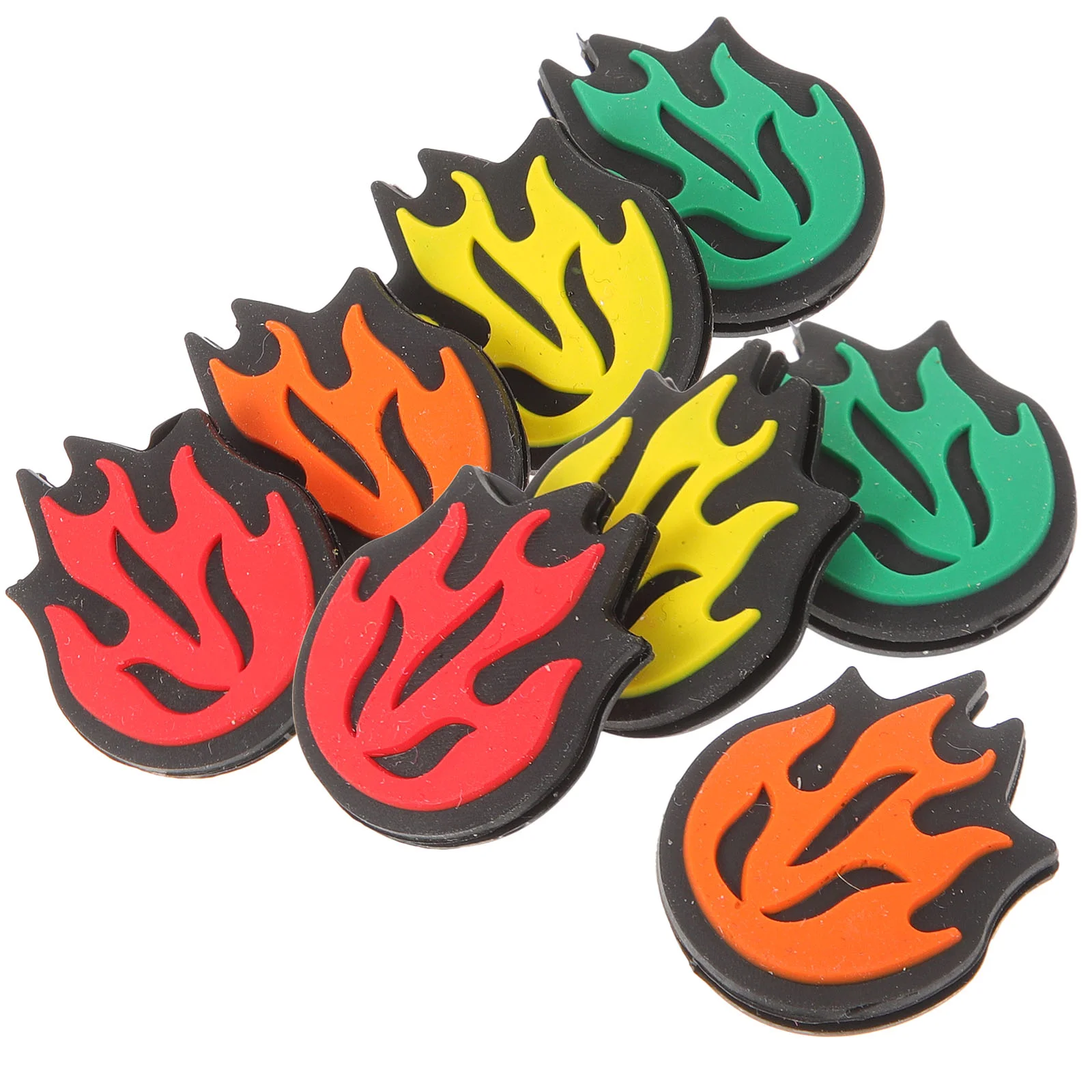 8 PcsTennis Flame Racket Shock Absorber Damper Racquets over Grip Dampeners Vibration Damping
