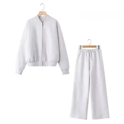 Zipper Cardigan Sets To Woman 2024 Tracksuit Suits Fall Outfits Women Sets Baggy Pants Clothing Long Sleeve Sportswear