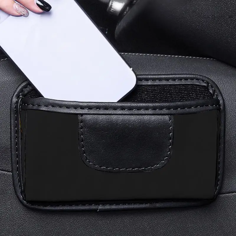 Car Center Console Organizer Bag Adhesive Car Storage Bag Artificial Leather Organizer Handy Car Door Side Pouch For Data Cables