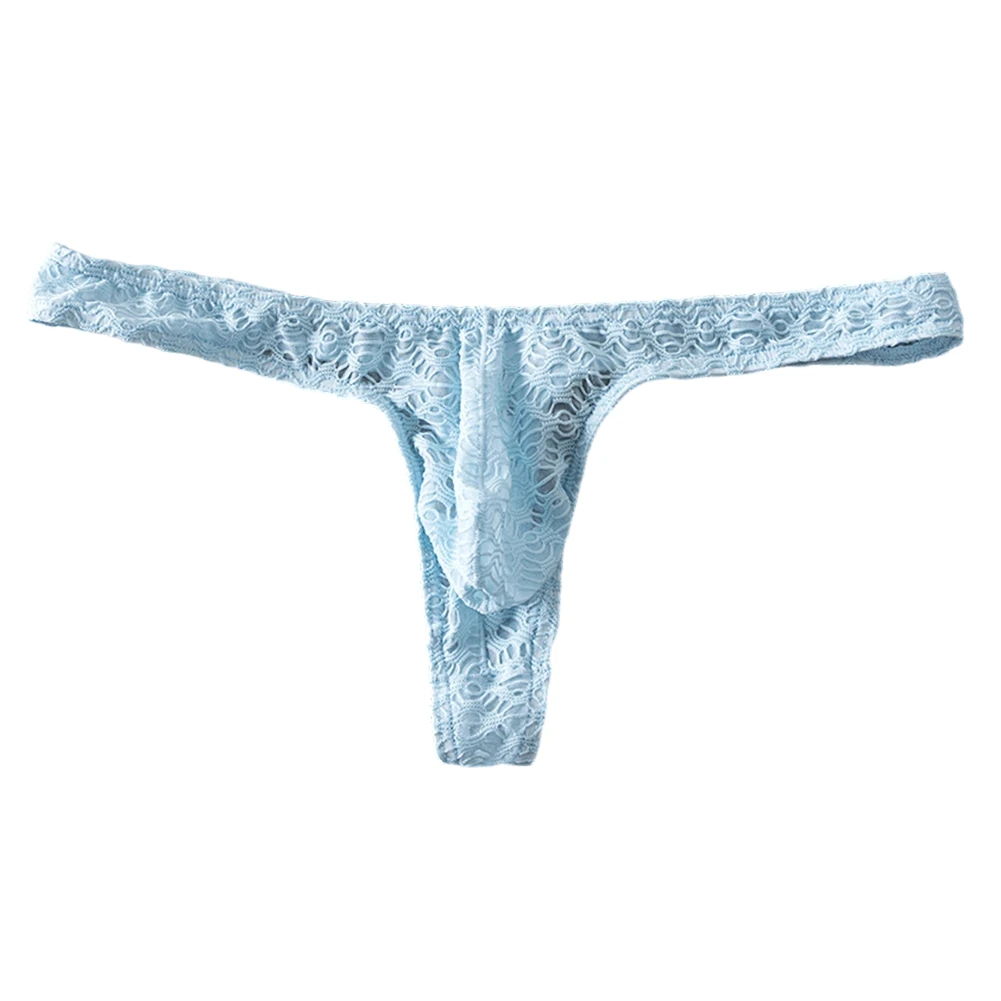 1pc Casual Jacquard Men Thongs G Strings Briefs Sheer Lightweight Underwear Low Rise Pouch Breathable Soft