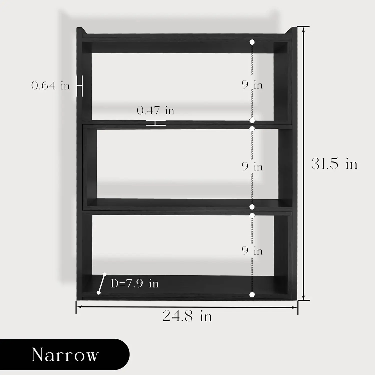 4-Tier Wooden Bookshelf, Expandable 25-47 inch Wide Bookcase, Modern Freestanding Bookcas for Small Space or Corner (Black) image 6