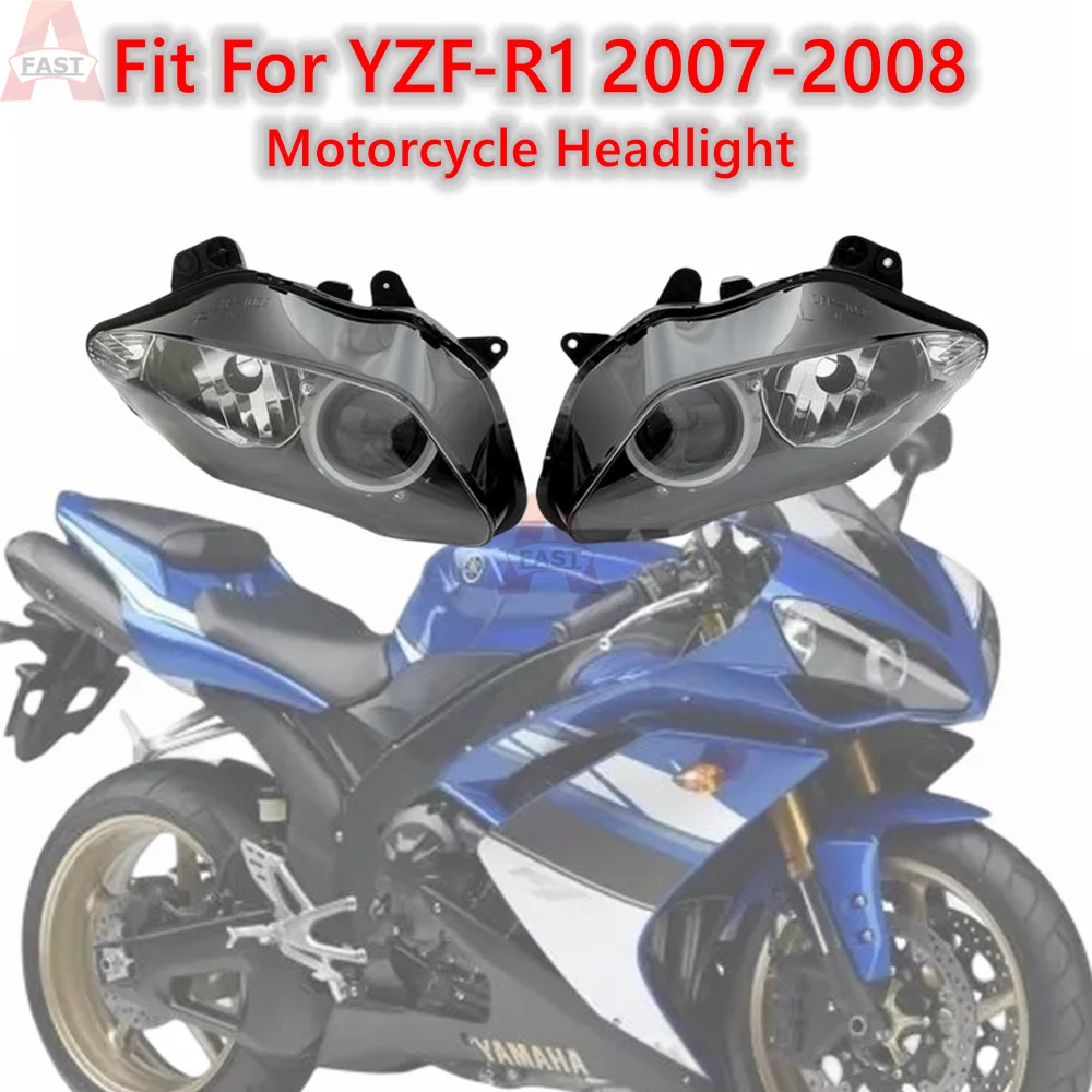 Motorcycle Front Headlamp Headlight Assembly for Yamaha YZF R1 2007 2008 YZF1000 YZF-R1 Motorcycle Accessories Head Light Lamp