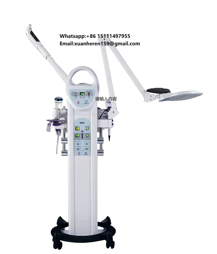 

9 1 Multifunctional Desktop Ultrasound Skin Tightening Galvanic Face Lift Ozone Facial Vaporizer Steamer Deep Cleaning IT ZA CN