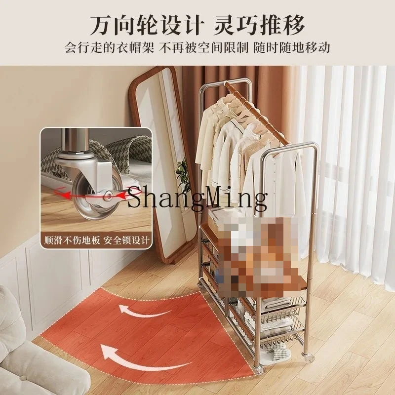 FGpremium hanger modern light luxury medieval hanger bedroom stainless steel household storage floor mobile coating rack