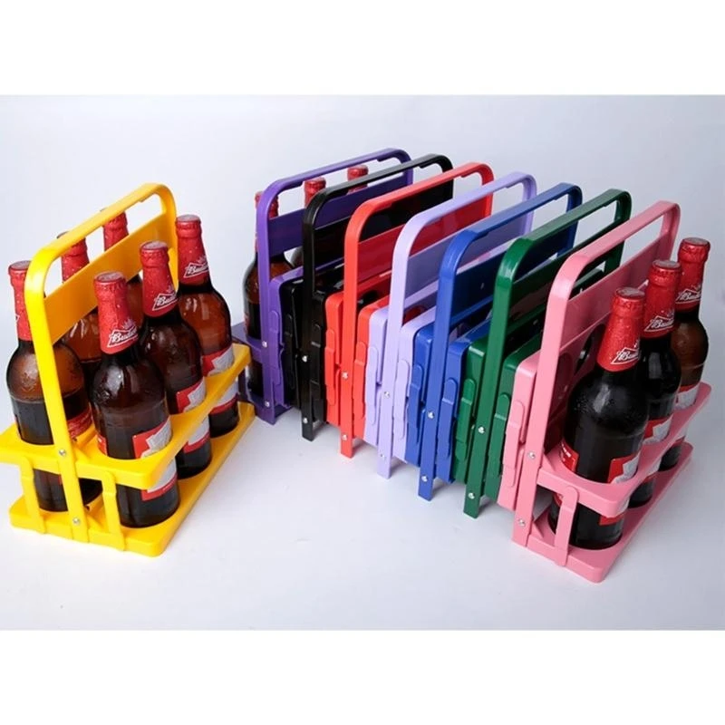 

D8KF Plastic Reusable Beer Bottle Basket Lightweight Beer Bottle Holder Convenient