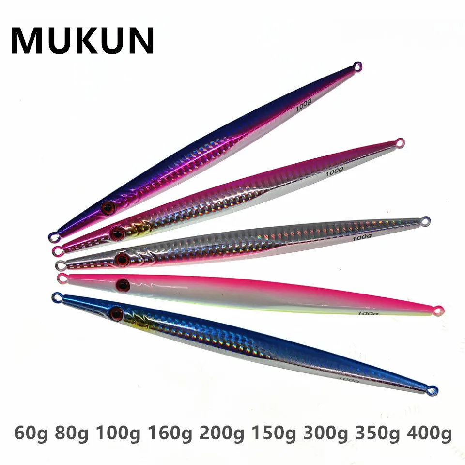 

60g 80g 160g 200g 250g 300g Deep Sea Metal Jig Fishing Jigbait Spoon Baits Jig Lure Pencil Fast Sinking Fishing Tackle