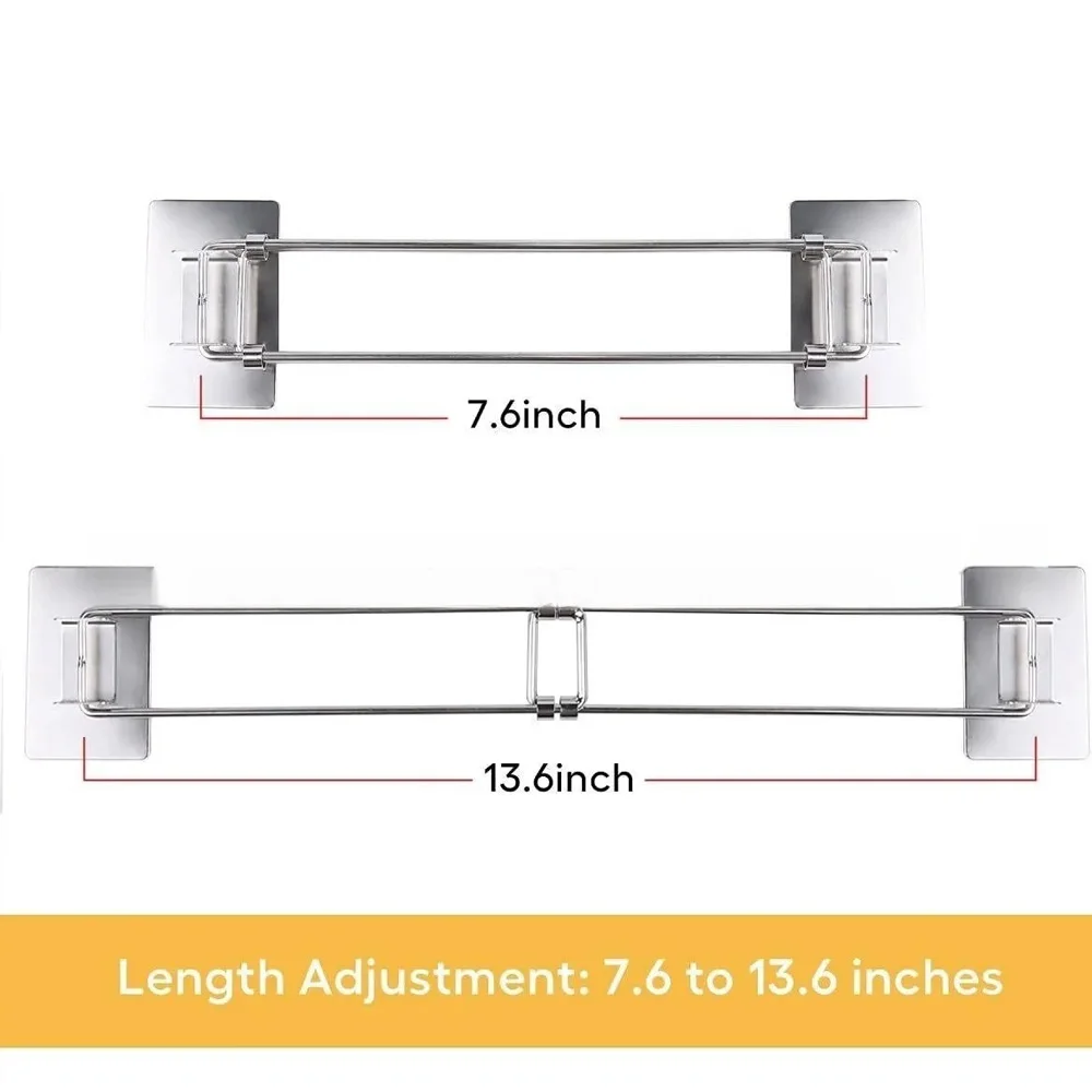 2pcs RV Shower Corner Bar Telescopic Storage Rod Toiletry Storage Adjustable Corner Shelves Bar Camper Travel Trailer RV