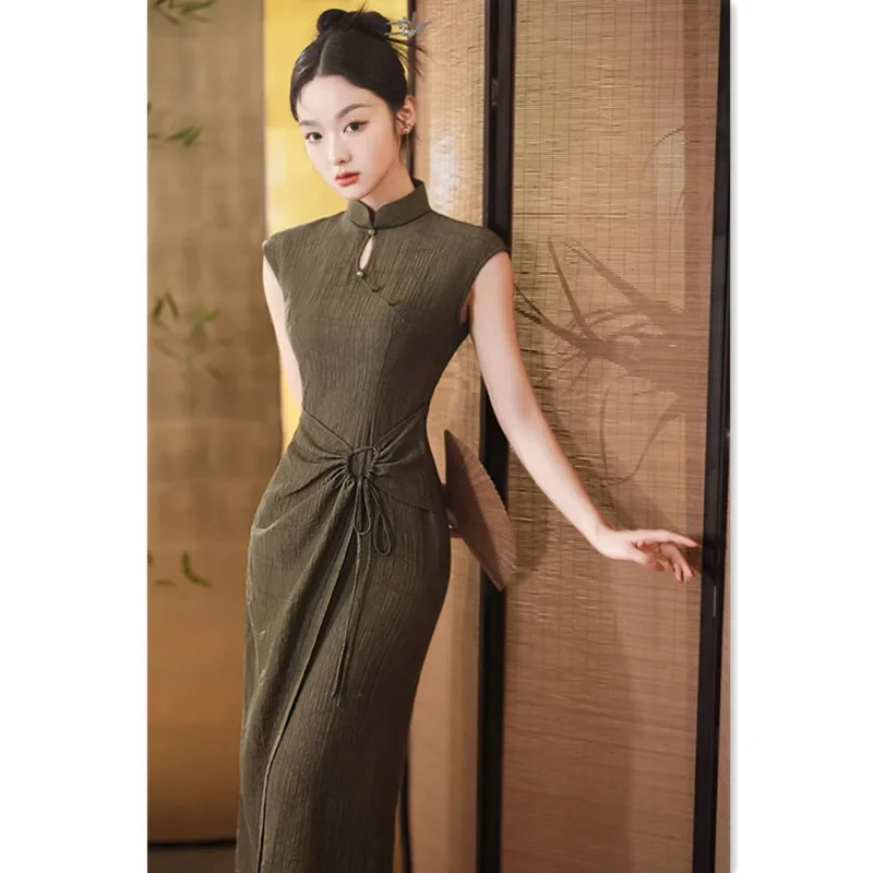 

Fashion Improvement for Young Girls Daily Qipao 2024 Spring New Modern New Chinese Daily Qipao Cheongsam Dress