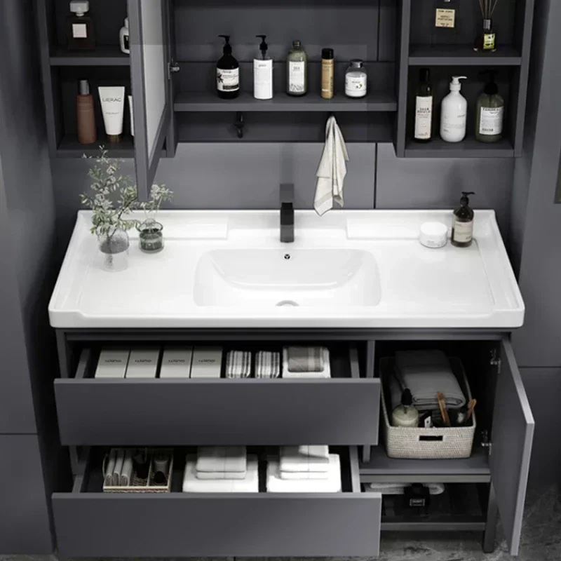 

Originality High-quality Modern Luxury Bathroom Cabinets Storage Salon Station Shelf Bathroom Hovedskapet Home Narrow Furniture