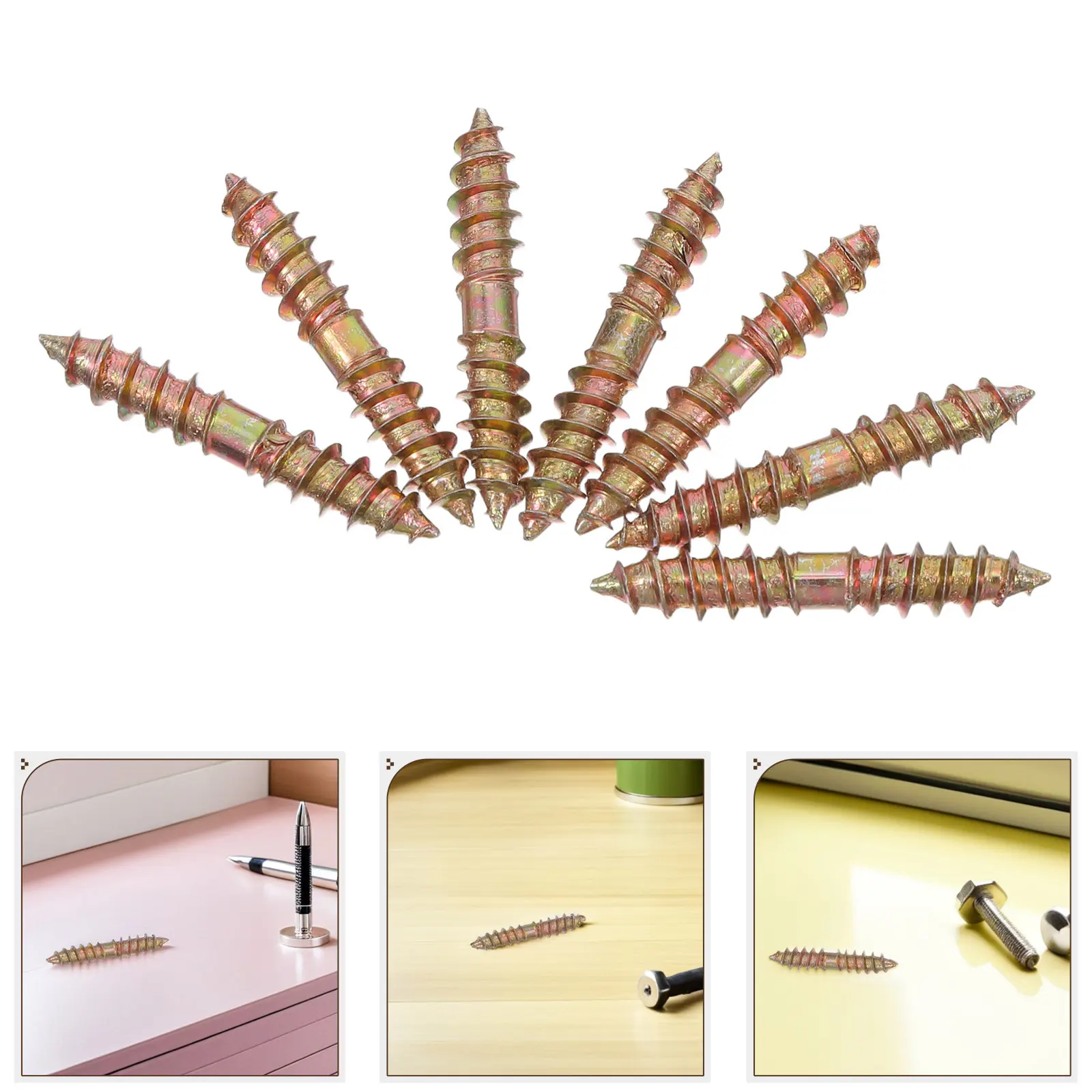 100Pcs Double Ended Tapping Screws M5x30 Metal Self Tapping Screws Furniture Connection Fastener Cabinet Shelf Table Leg