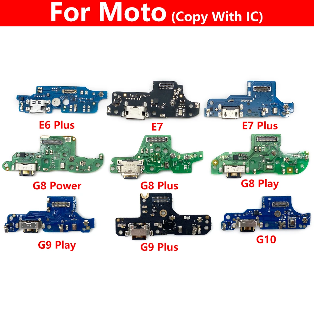 USB Charge Port Jack Dock Connector Charging Board Flex Cable For Moto G10 G20 G30 G50 G60 G100 E6 E7 Plus G8 Play G9 Plus Power