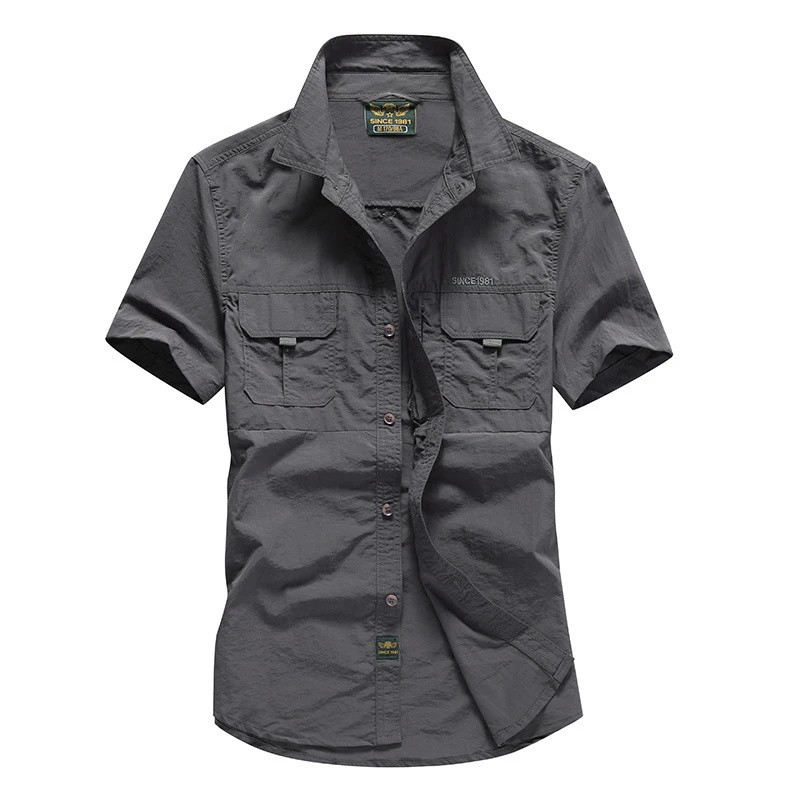 2022 Quick Drying Men Shirts Tactical Short Sleeve Shirts Male  Breathable Outwear Work Shirt Men chemise homme