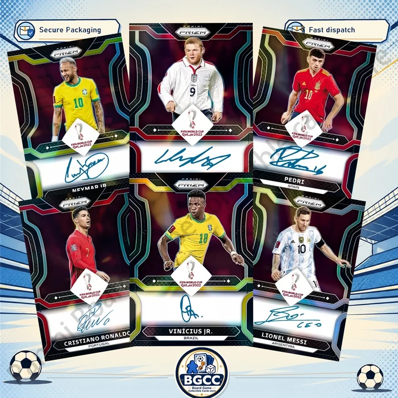 DIY Panini Homemade Football Signature Collection Card FIFA World Cup Ronaldo Pedri Mbappe Messi David Beckham Signature Series