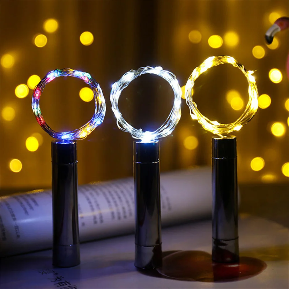 10/20LED Wine Bottle Light Cork Shape Copper Wire LED String Lights AA Battery Xmas Wedding Party Holiday Decoration Lighting