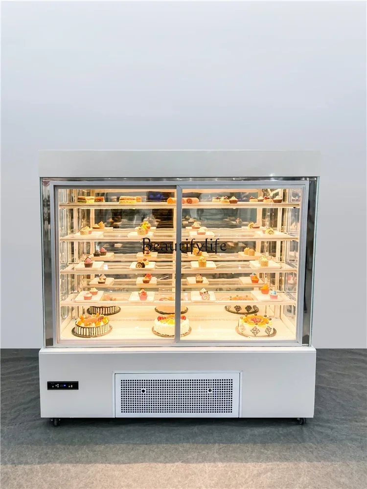 Vertical Cake Counter Commercial Dessert Refrigerated Display Cabinet Heightened Cake Display