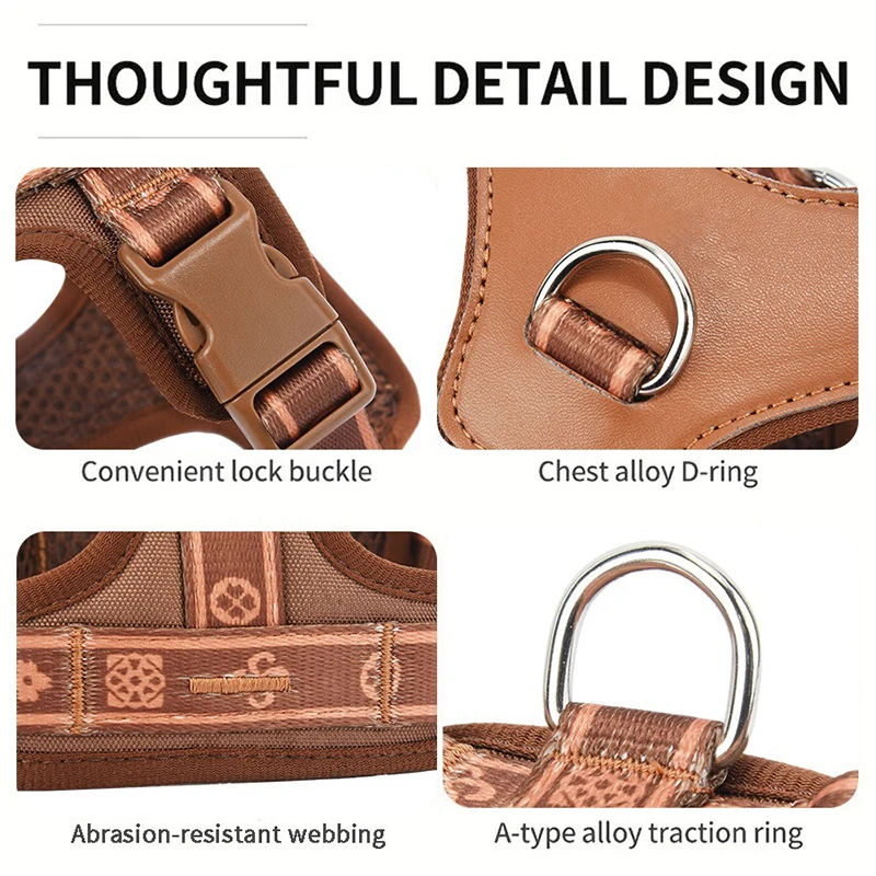 حزام صدر للكلاب قابل للتعديل يسمح بمرور الهواء مع شريط عاكس لجر الحيوانات الأليفة مناسب لأشرطة صدر الكلاب الصغيرة والمتوسطة الحجم #6