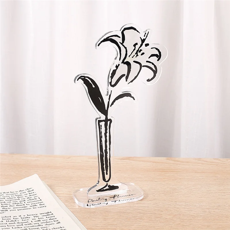 ABFM-Flower Ornament Notizclip Advanced Dark Wind Flower Convenience Folder File Message Photo Message Ornament