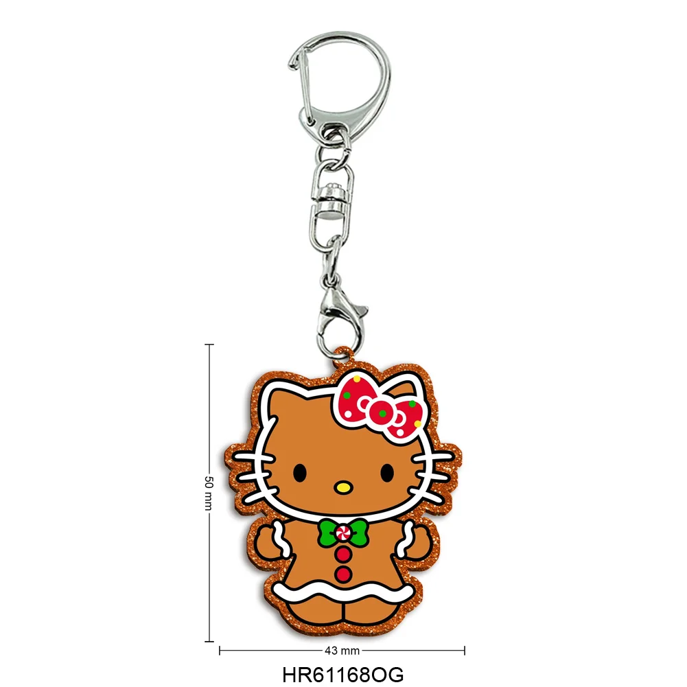 

Sanrio Hello Kitty Christmas Chunky Color Glitter Acrylic Keychain for Decoration Photo Trinket Game Bag Pendants