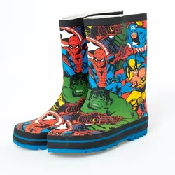 New Disney cartoon boys Spider-Man Rain Boots Student Rain Boots Children's Fashion Non-Slip  shoes