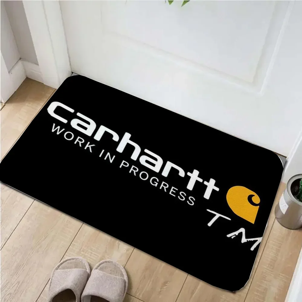 C-Carhartt Logo Floor Bath Mat Entrance Doormat for Entrance Door Non-slip Kitchen Mat Hallway Carpet for Bedroom Mats Balcony