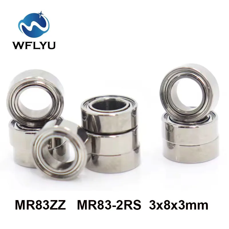 

WFLYU MR83 ZZ MR83-2RS Bearing 3x8x3mm 10Pcs MR83ZZ MR83RS ABEC-7 Handpiece Bearings For Video Card High Speed For Motor