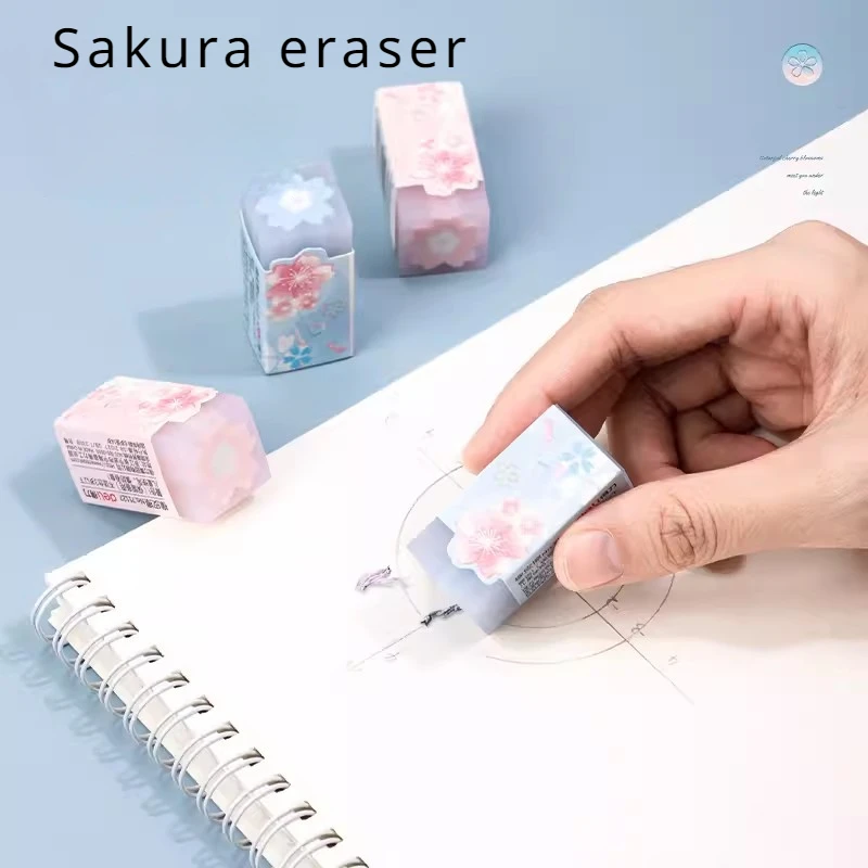 

2Pc Kawaii Student Stationery Eraser Pencil Romantic Cherry Blossom Eraser School Beauty Stationery Eraser Free Delivery Project