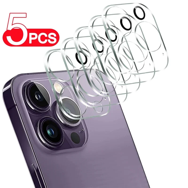 5Pcs Clear Camera Lens Protector for iPhone 15 14 13 12 11 Pro Max Mini Plus Protective Glass for iPhone 11pro Max 15 Pro Max