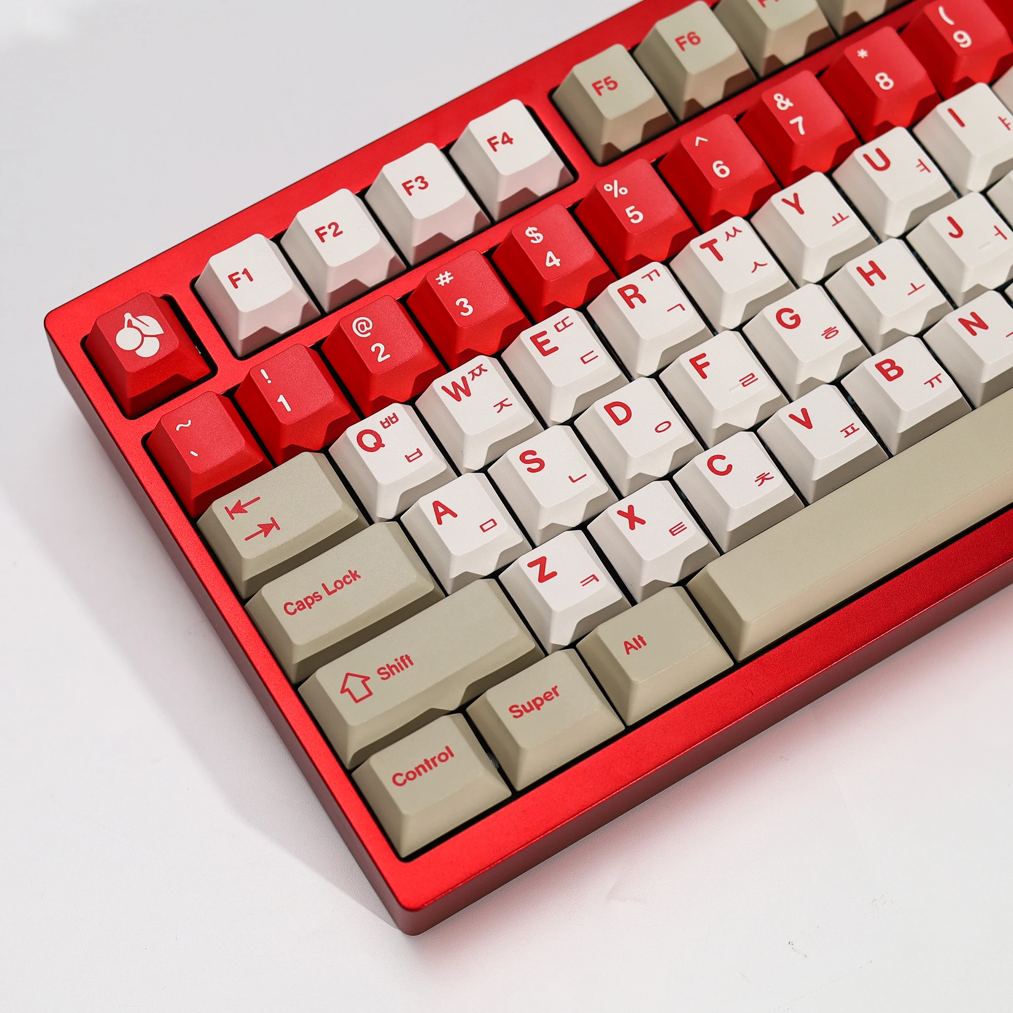 KBDiy Koreanische Tastenkappen Retro GMK Red Alert Cherry Profile PBT Ailce Tastenkappen Maßgefertigt für 60% Gaming Mechanische Tastatur KIT Tastenkappen – Detail 22