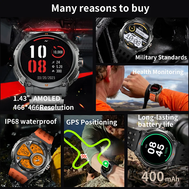 Neue Original Premium GPS Smart Watch Ultra HD AMOLED Display Eingebauter GPS Bluetooth Anruf Wasserdichtes Outdoor-Sport Smart Armband