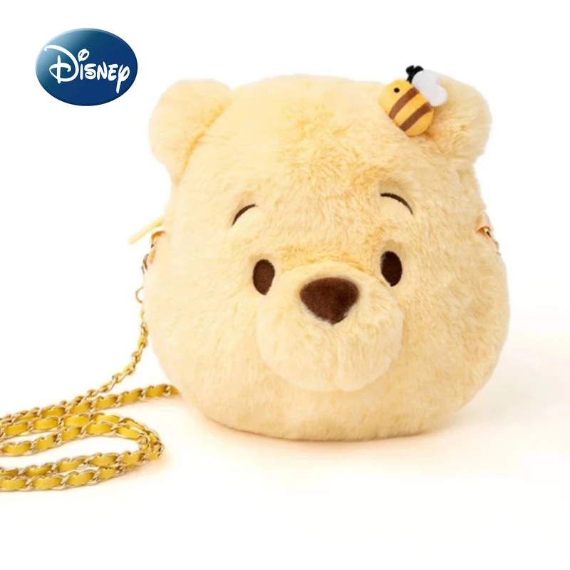 

Disney Winnie Bear New Plush Women's Bag Luxury Brand Women's Shoulder Bag Cartoon Cute Girls' Bag Fashion Shoulder Oblique Bag