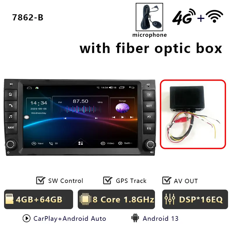 CHSTEK Android 14 Multimedia Speler voor Porsche Cayenne 955 957 9PA 2002-2010 Carplay GPS Autoradio Stereo WIFI 4G BT