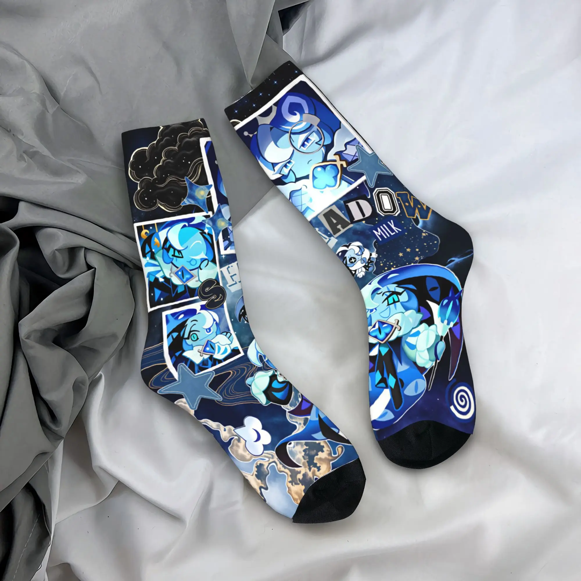 Shadow Milk Socks Cookie Run Kingdom Kawaii Stockings Winter Anti Sweat Couple Socks Warm Soft Custom Skateboard Socks