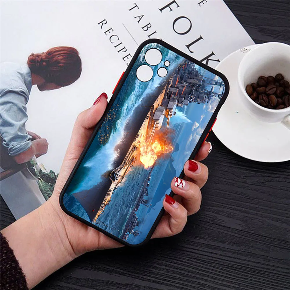 Phone Case For iphone 16Pro 7 8 Plus 15 14 13Mini 12 11 16 Pro Max SE XR World Of Tanks Warships Matte Frosted Translucent Cover