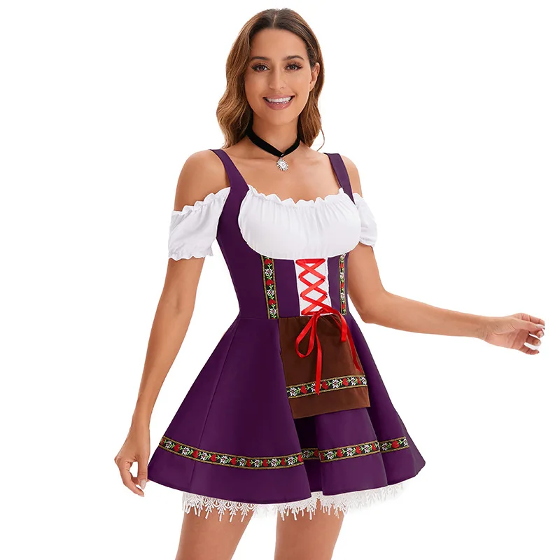 Oktoberfest Costume Beer Themed National Festival Bavarian Dirndl Dress Up Women Halloween Carnival Hoilday Party Fancy Cosplay - view 5