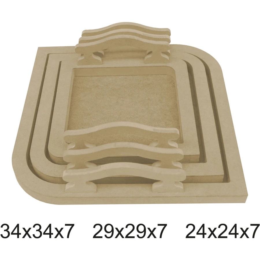 T671 pcs set 18mm Tool Tray, Unpainted Mdf Wood Tray