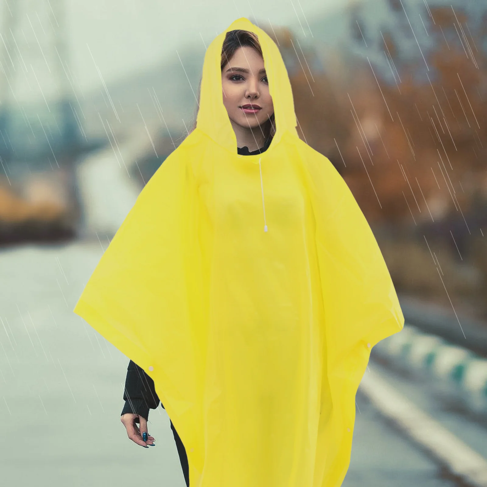 OligPremium-Poncho de pluie imperméable pour femme, imperméable léger, capuche protectrice, extérieur, voyage, cyclisme, adulte