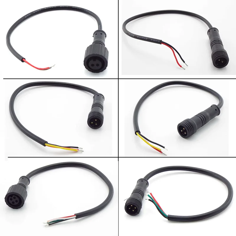 2Pin 3Pin 4Pin 24AWG 3A Cable Wire Plug for LED Light Strips Male Plug Female Head Connector Jack 15mm Waterproof IP65