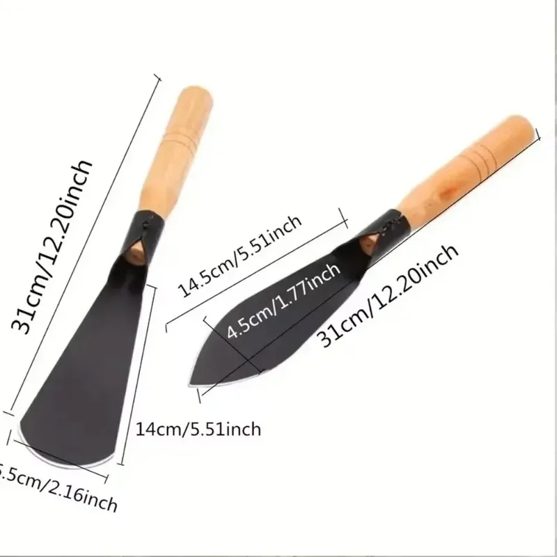 Versatile Iron Garden Shovel Sturdy Hoe Tool Multipurpose for Flower Planting Weeding Soil Loosening Wild Vegetable Harvesting
