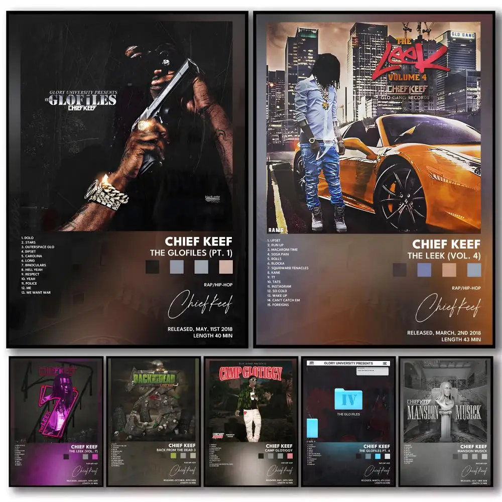Pop Singer Music Album C-Chief Keef Poster Decorative Wall Art Stickers Mural Photo Print for Home Living Room Hallway Decor