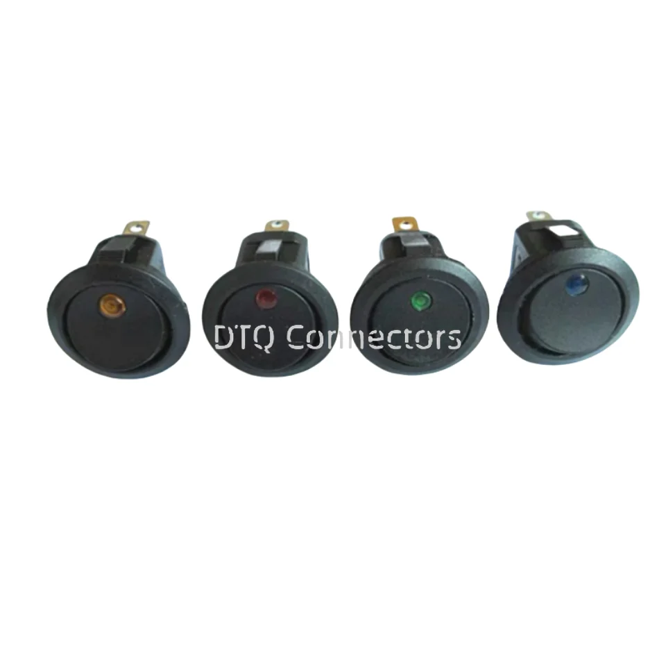 4PCS 12V circular cat eye switch boat type switch KCD1 power switch 3 pins 2 gears 20mm