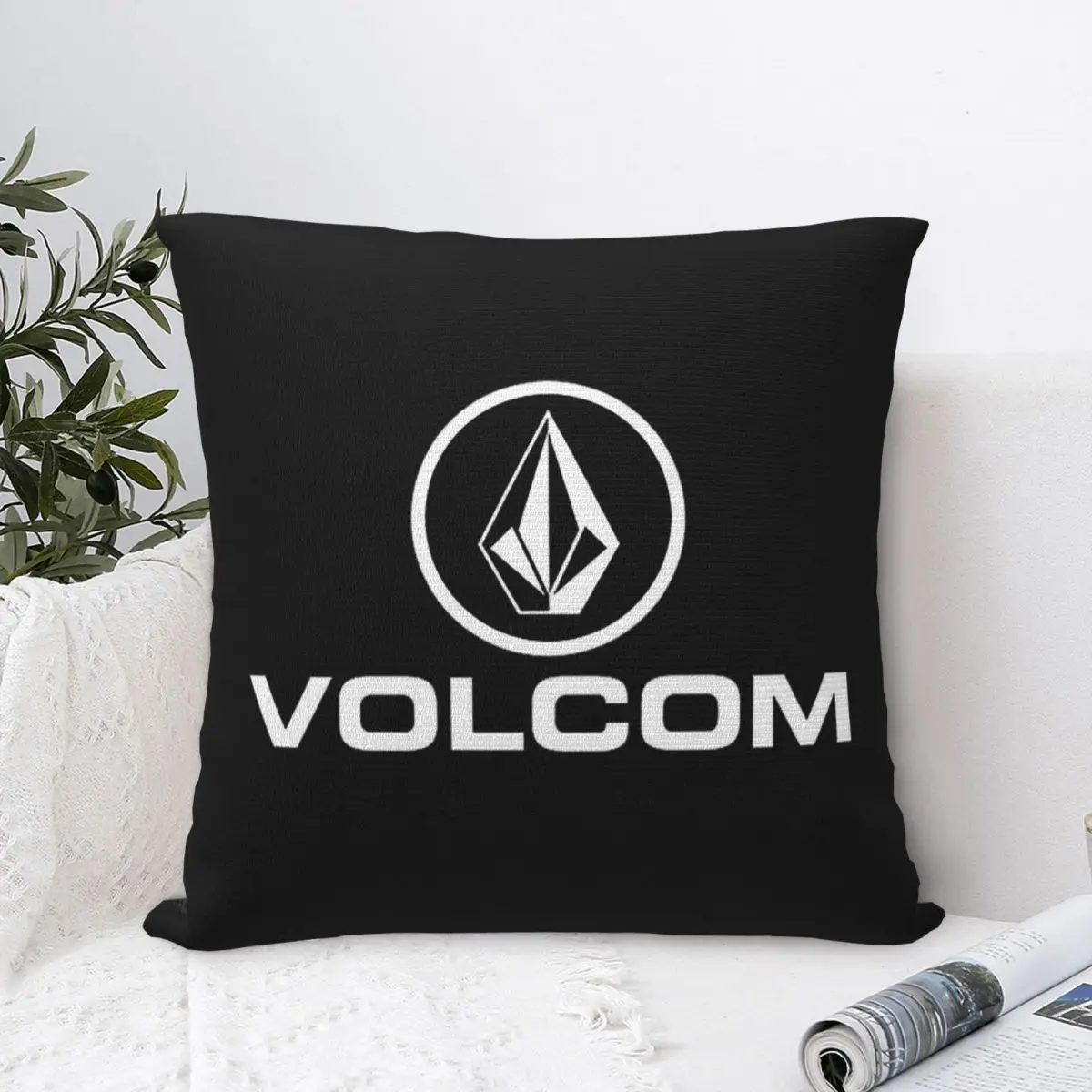 Best Simple Text Volcom White Circle Logo Pillowcase Pillows Cover Cushion Comfort Throw Pillow Sofa Decorative Cushions Used