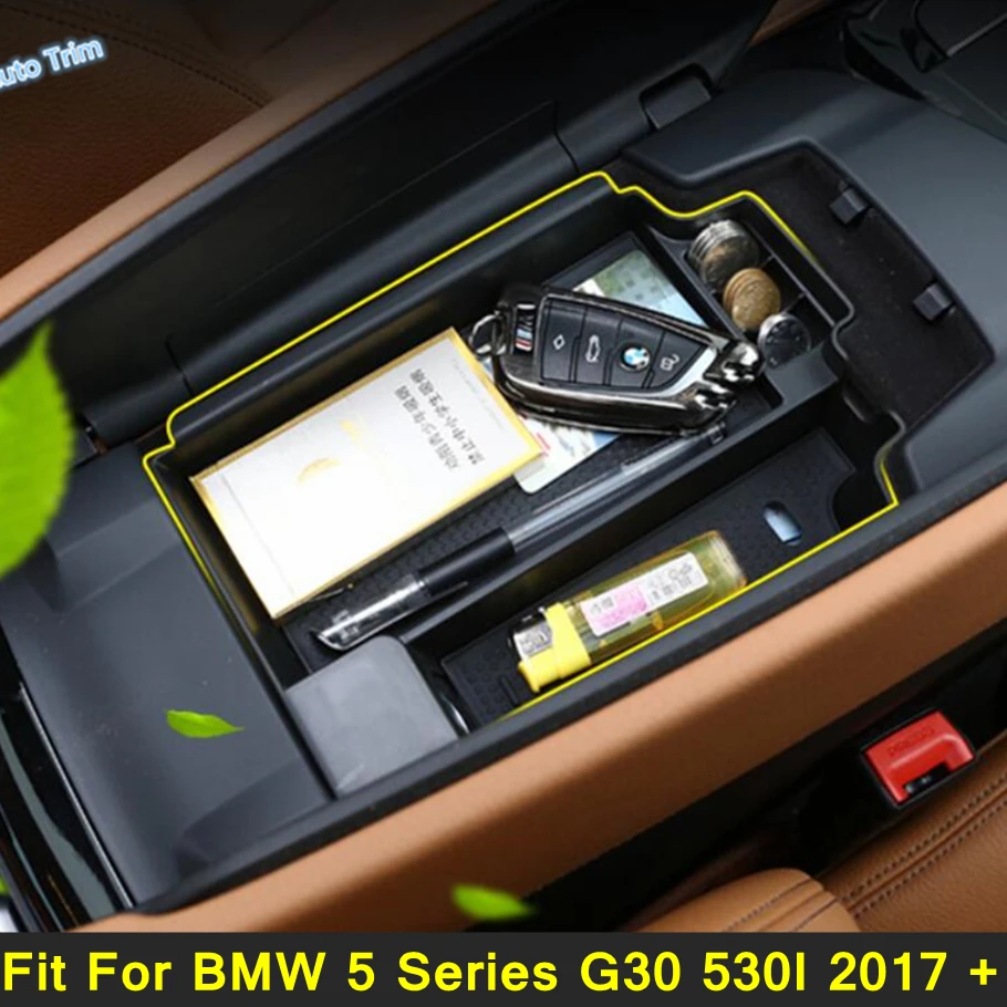 

Black Auto Multifunction Armrest Container Multi-grid Storage Box Kit For BMW 5 Series G30 530I 2017 - 2023 Interior Accessories