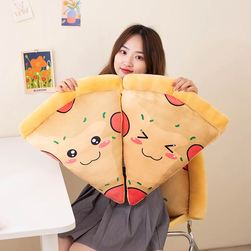 

New 45-65cm Pizza Snack Throw Pillow Delicious Food Super Soft Dolls Home Office Decor Cartoon Toys For Girls Boy Birthday Gifts