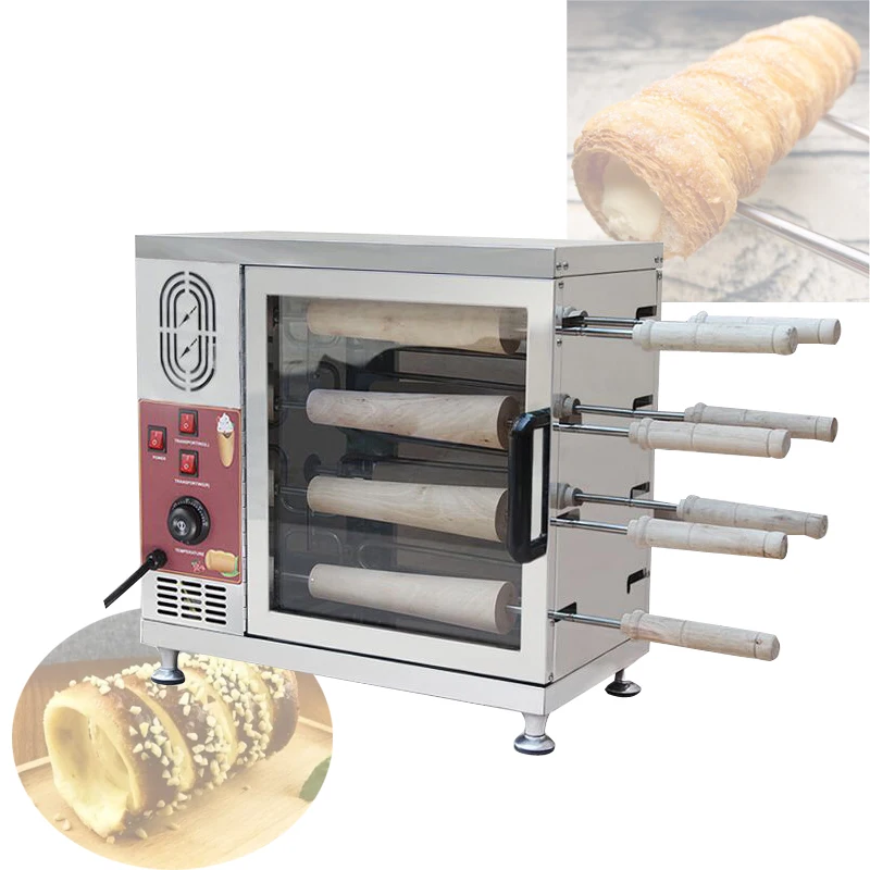 

Donut Doughnut Ice-Cream Cone Maker Electric Chimney Cake Kurtos Kalacs Machine Hungary Trdelnik Chimney Bread Roll Machine